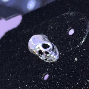 Tiny Sterling Silver Skull Post Earrings